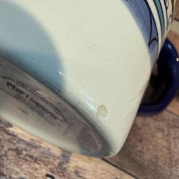 Retro Vintage Pier 1 Imports Coffee Tea Cup San Marino Large 16 oz. Earthenware - Picture 5 of 6